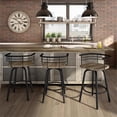 thumbnail image 2 of Amisco Brisk 25" Distressed Wood Swivel Counter Stool in Beige/Black, 2 of 4
