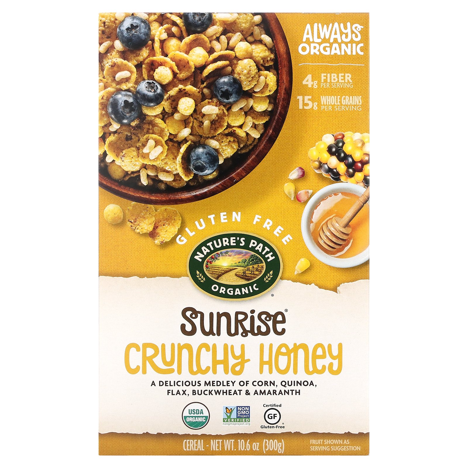 Nature's Path, Organic Sunrise Crunchy Honey Cereal, 10.6 oz Pack of 3