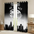 thumbnail image 2 of Erosebridal American Football City Curtains for Living Room, Eat Sleep 30%-50% Blackout Curtains Set of 2 (38x45), Soccer Lover Curtains and Drapes (38x45), Window Curtains Room Decorative, 2 of 6