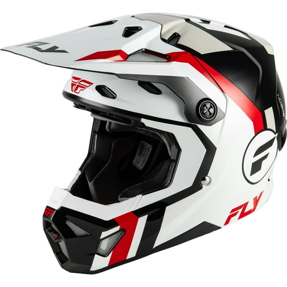 FLY Racing 2026 Formula CP Seal MX Helmet  ECE/DOT Approved, Lightweight Polycarbonate Shell, Advanced Protective Motocross Gear - White/Black/Red, X-Large