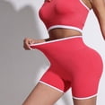 thumbnail image 7 of TOWED22 Women 2 Piece Workout Sets Padded Yoga Tank Top High Waisted Biker Shorts(Red,M), 7 of 7