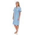 thumbnail image 2 of Dream8teen Women's Snaps Front Closure House Dress Sleeveless Woven Housecoat Duster Lounger Robe 2010 Blue Lace Trim Large, 2 of 5