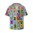 thumbnail image 3 of Goofa Cute Dogs Collage Printed Men's Casual Short-sleeved Shirt,Lightweight Breathable Button-down,Summer Casual men's top,Versatile Fashion shirt-X-Large, 3 of 7