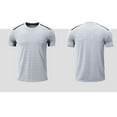 thumbnail image 6 of ZQUUVOU Men's T Shirt Solid Color Short Sleeved Crew Neck Casual Shirts (Gray,M), 6 of 9