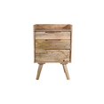 thumbnail image 4 of 24 Inches 3 Drawer Mango Wood Bedside Table with Grains and Tray Top, Oak Brown, 4 of 6