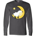 thumbnail image 3 of Inktastic Cute Sheep Sleeping On The Moon, White Sheep, Star Long Sleeve T-Shirt, 3 of 5
