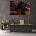 thumbnail image 2 of Mudket Black Panther on Red Velvet Sofa Canvas Wall Art, Luxury Animal Print Room Decor for Bedroom Living Room, Glam Wall Art for Women & Men - 20"L x 16"W, 2 of 10