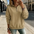 thumbnail image 4 of Plus Size Women's Half Zip Hoodie Long Sleeve Pullover Casual Oversized Sweatshirt with Pocket for Fall Winter, 4 of 5