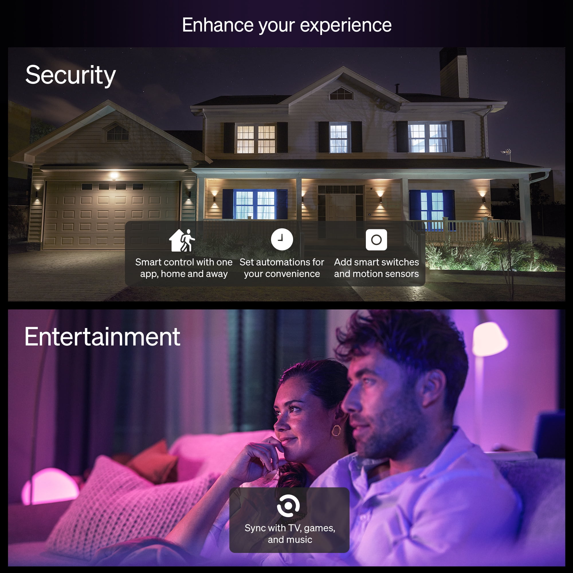 Philips Hue Essential White & Color Ambiance 60-Watt Equivalent (800lm) A19 General Purpose Light Bulb (Medium Base) 2-Pack