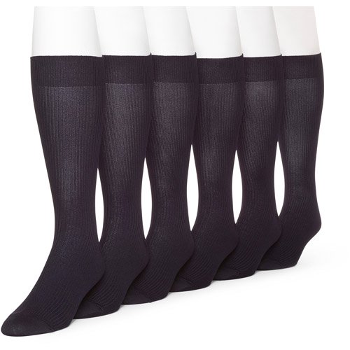 Men's Nylon Crew Socks, 6 Pack, 612, Navy Walmart