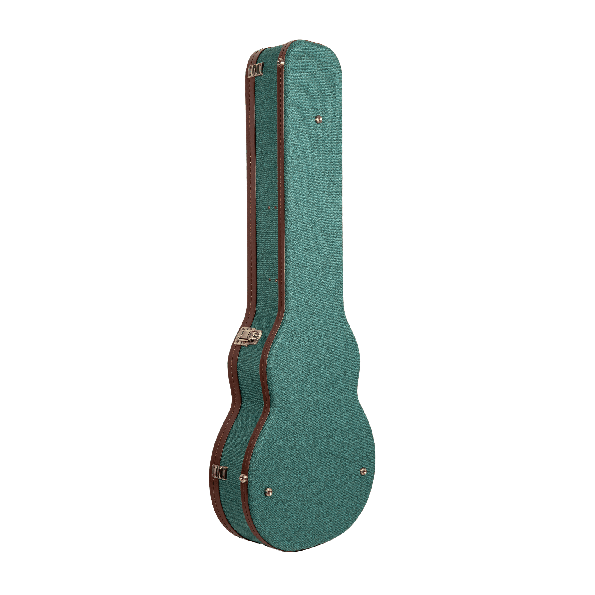 Crossrock Master Series - Wooden Les Paul Electric Guitar Case - Security Lock, Genuine Leather Handle, Reinforced Hardware, Metal Feet, Storage Space- Malachite Blue Tweed