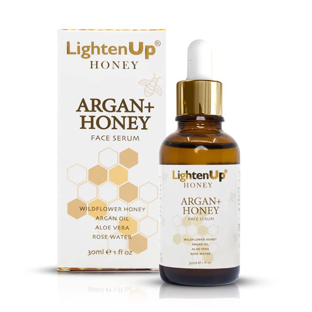 LightenUp Honey Skin Brightening Serum - 1 fl oz / 30ml - Suero antienvejecimiento formulado para desvanecer las manchas oscuras Suero para el cuidado de la piel - con aceite de agran, aloe vera y agu