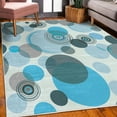 thumbnail image 3 of Earth Tones Decorative Rug, Abstract Pastel Pattern with Overlapping Chaotic Spots and Ring Shapes, Quality Carpet for Bedroom Dorm and Living Room, 6 Sizes, Dark Sky, by Ambesonne, 3 of 4