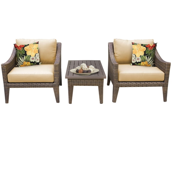 Soho 3 Piece Outdoor Wicker Patio Furniture Set 03b