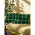 thumbnail image 5 of Outdoor Pillows Waterproof, Green Checkered Throw Pillows with Inserts Included, Farmhouse Buffalo Plaid Modern Indoor Outdoor Decorative Lumbar Pillow for Bed/Couch/Patio 12"x20", 1Pcs, 5 of 8