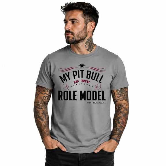 My Pit Bull Is My Role Model Mens T-shirt Pitbull Accessories Pitbull Gift
