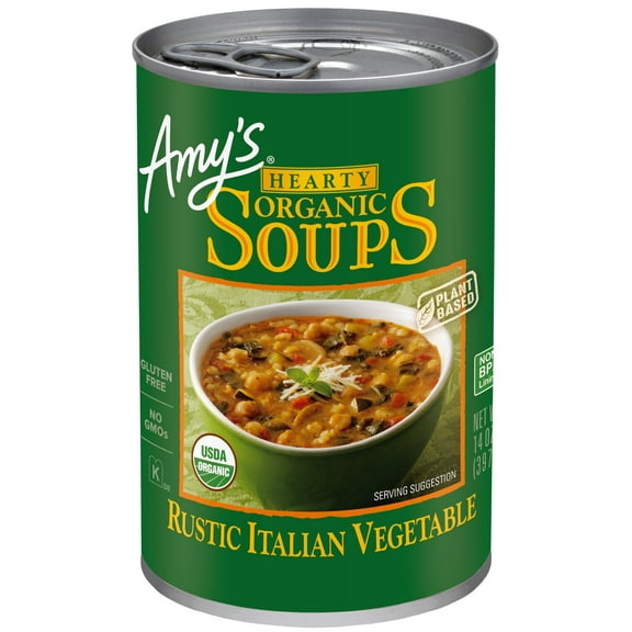 Amy's Organic Hearty Rustic Italian Vegetable Soup, Vegan, 14-Ounce, Pack of 2