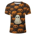 thumbnail image 4 of Ghost Pumpkin Graphic Tees for Men Halloween Costumes Plus Size Fashion Holiday T Shirts Short Sleeve Crewneck Tops Going Out Outfits Funny Pullover Tshirts, S-5XL, 4 of 5