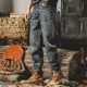 thumbnail image 4 of Pantalones vaqueros masculinos de talla grande, pantalones vaqueros estéticos para hombres, estilo coreano, recto, gráfico, grunge, Y2k, elegante, sexy, gótico, 4 of 5