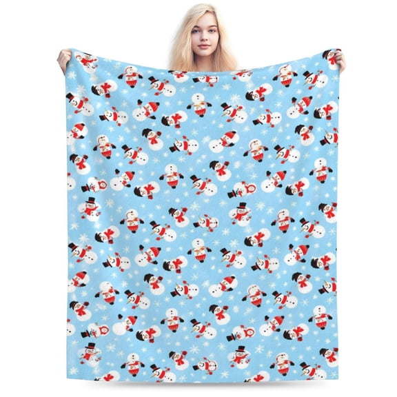 hristmas Throw Blanket, Christmas Decorations Blankets and Throws, Fuzzy Cozy Soft Warm Fleece Sherpa Winter Holiday Blanket for Bed Couch Sofa Reindeer Snowflakes 50x40