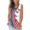thumbnail image 2 of Favoffer Women's Independence Day Floral Camisole V Neck Sleeveless Loose Silhouette Daily Holiday Leisure Matching Casual Tank Top, 2 of 6