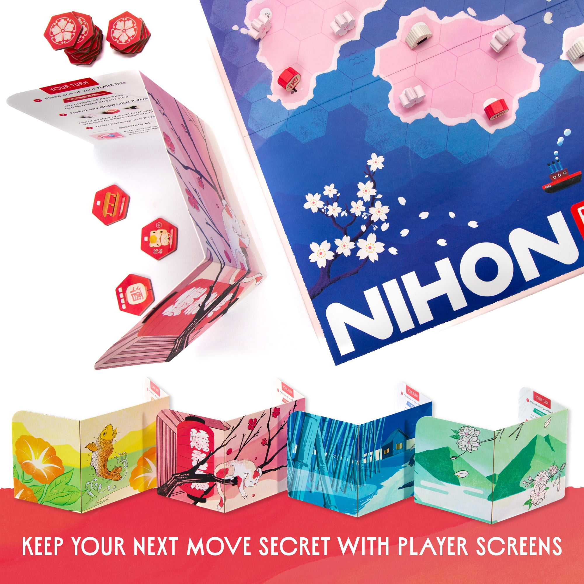 Hanami Deluxe Edition | A Strategic Tile-Laying Area Control Board Game for Adults Families and Game Nights Based On Reiner Knizia’s Classic Samurai