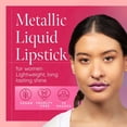 thumbnail image 2 of Aromi Light Pink Metallic Liquid Lipstick with Shimmery Finish, Cotton Candy, 2 of 11
