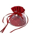 thumbnail image 3 of veasfak Candy Bag Chinese Wedding Chic Drawstring Pouch for Prom Gift Party Supplies Red, 3 of 9