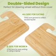 thumbnail image 2 of Bamboo Double-Sided Steering Wheel Tray with Storage Bag, Smooth Finish Steering Wheel Desk for Laptop, iPad or Notebook, 2 of 5