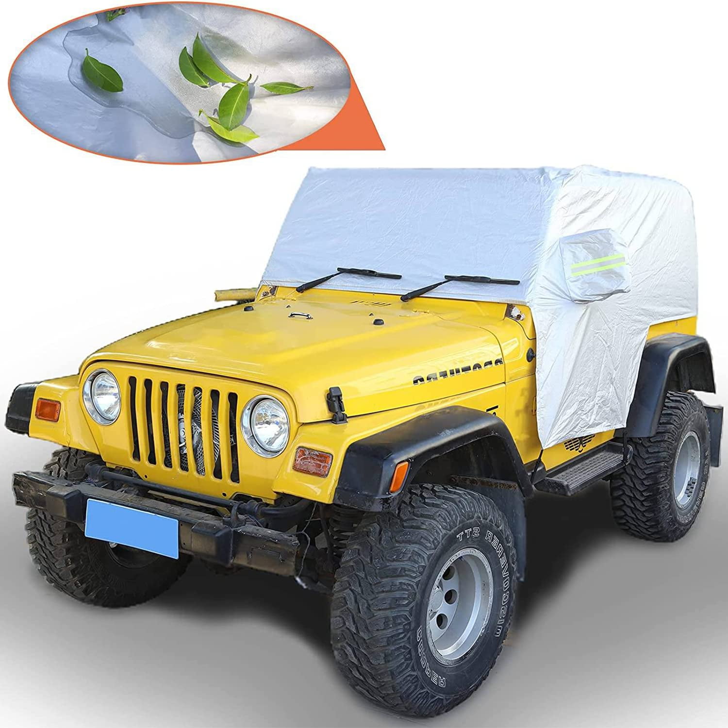 RT-TCZ Car Rain Snow Sunshade Cover Accessories for 1997-2006 Jeep Wrangler  TJ Windproof Dustproof Scratch Resistant Outdoor UV Protection Auto Cover -  