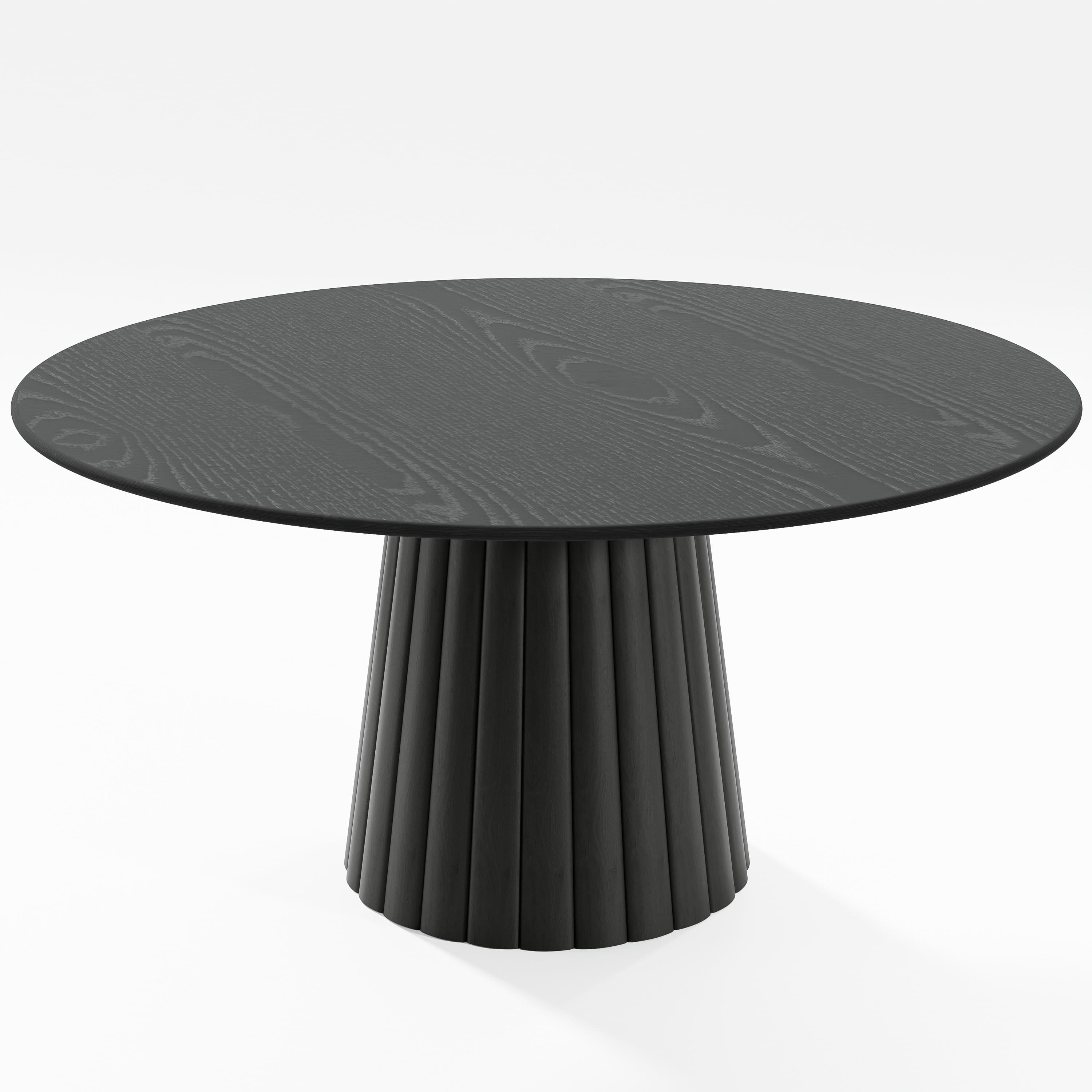 60 in. Soild Wood Black Dining Table Round Kitchen Table
