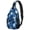 Bigfoot and Camouflage Blue Pattern, variant on Bigfoot and Tree White Pattern Sling Backpack, Unisex Daily Travel Sling Pack with Side Mesh Pockets, Breathable Padded Back Gift Ideas for Hiking Cycling Walking