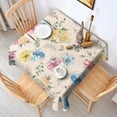 thumbnail image 2 of Pioneer Flower Floral Print Pattern Square Tablecloth,Waterproof Square Table Cover,Wipeable Spillproof Washable Table Cover for Home Kitchen Party Decor 52"x52"(132x132cm), 2 of 6