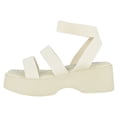 thumbnail image 2 of Forever Shoes Women Sandals Double Straps Light Weight Flatform Platform Elastic LEXI-23 Light Beige Bone 8.5, 2 of 3