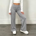 thumbnail image 5 of ITSAME Girls High Waisted Sweatpants Wide Leg Relaxed Fit Solid Color Fall Athletic Casual Joggers Gray Size 7, 5 of 7