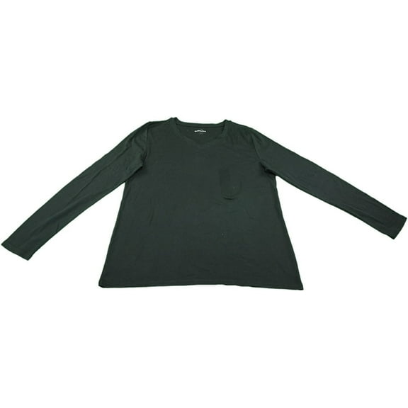 Eddie Bauer Womens Size Small Long Sleeve V-Neck T-Shirt, Black