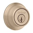 thumbnail image 1 of Kwikset Cerrojo de seguridad de un solo cilindro 660 con SmartKey&reg; en lat&oacute;n antiguo, 1 of 3