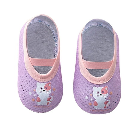 

dmqupv Kid Sneakers Boy Boys Girls Animal Prints Cartoon Socks Toddler Breathable Mesh The Floor Toddler Shows Purple 2 Years