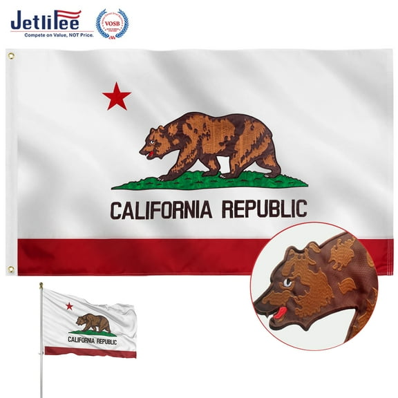 Jetlifee 3x5 Ft California State Flag, Colorado State Flag,Texas State Flag,Double Sided with Embroidered Sewn and Brass Grommets