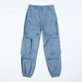 thumbnail image 1 of Pantalones casuales de cintura alta con bolsillos tridimensionales sueltos y de moda para mujer, estilo novio, primavera y otoño, cubrepiés combinados, 1 of 5