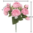 thumbnail image 2 of Ramo de flores artificiales de peonía de seda para el hogar, la habitación, la fiesta, la boda y la novia. Rosado, 2 of 9