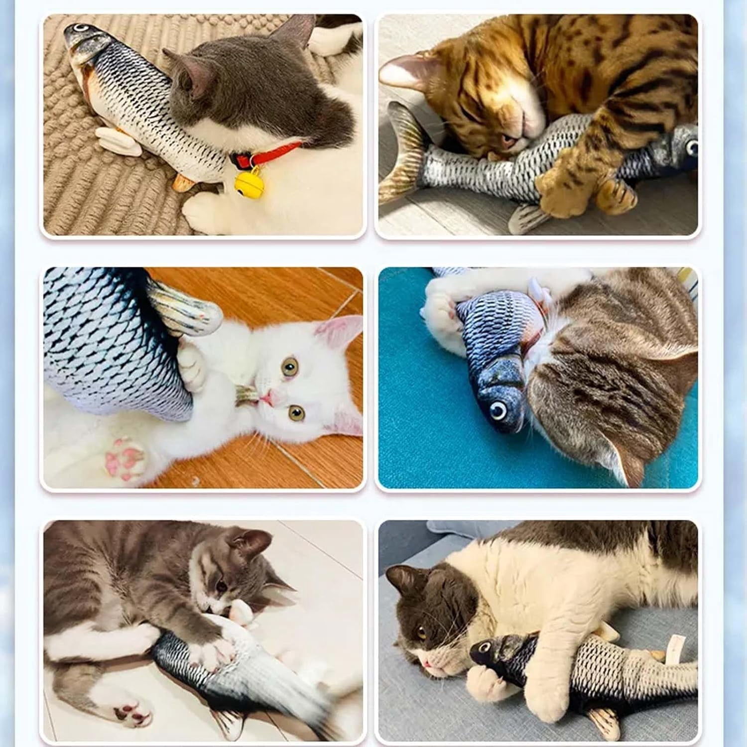 2026 New Small Floppy Fish Cat Toy, Moving Fish Cat Toys for Indoor Cats, Electronic Cat Toys Rechargeable, Interactive Chew & Kicker Toys, Interactive Cat Toys for All Breeds