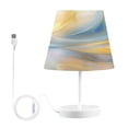 thumbnail image 2 of Light Blue Gold Marble Desk Lamp LED Table Nightstand Lamps with 3 Color Temperatures for Home Bedroom Living Room Decor 8x12, 2 of 8