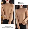 thumbnail image 2 of Women‘s Wool Sweaters Mock Turtle Neck Lightweight Long Sleeve Cozy Warm Fall Winter Pullover Tops, 2 of 7