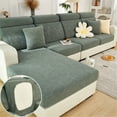 thumbnail image 4 of Stretch Couch Cover for Sectional Sofa with Chaise, L Shape Sofa Slipcover with 2/3 Cushion Seat, Furniture Protector for Pets, Green Leaf Pattern, 4 of 9