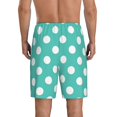 thumbnail image 4 of Lsque Teal Turquoise And White Polka Dot Mens Sleep Pajama Shorts,Short Pajama Pants, Cotton Ultra-Soft Knit-XX-Large, 4 of 9