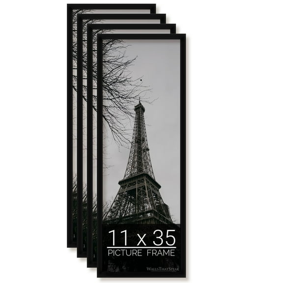 11x35 Black Picture Frame for Puzzles Posters Photos or Artwork, Set of 4