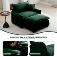 thumbnail image 6 of Modern Oversized Chaise Lounge Chair Indoor,Corduroy Large Armchair with Ottoman,Comfy Single Sofa Chair with Extra Wide Armrests for Bedroom Living Room,Green, 6 of 7