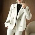 thumbnail image 7 of Kaemgyyd Winter Coats for Women Wool Blend Notched Lapel Button Work Jackets Fashion Long Sleeve Cropped Outwear, 7 of 7