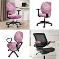 thumbnail image 2 of FKELYI Breathable Office Chair Cover with 2 Pcs Armrest Covers Anti-Dust Swivel Computer Chair Slipcovers 4 Pcs Set Home Office Decor, Pink Gold Marble Texture Print, 2 of 7